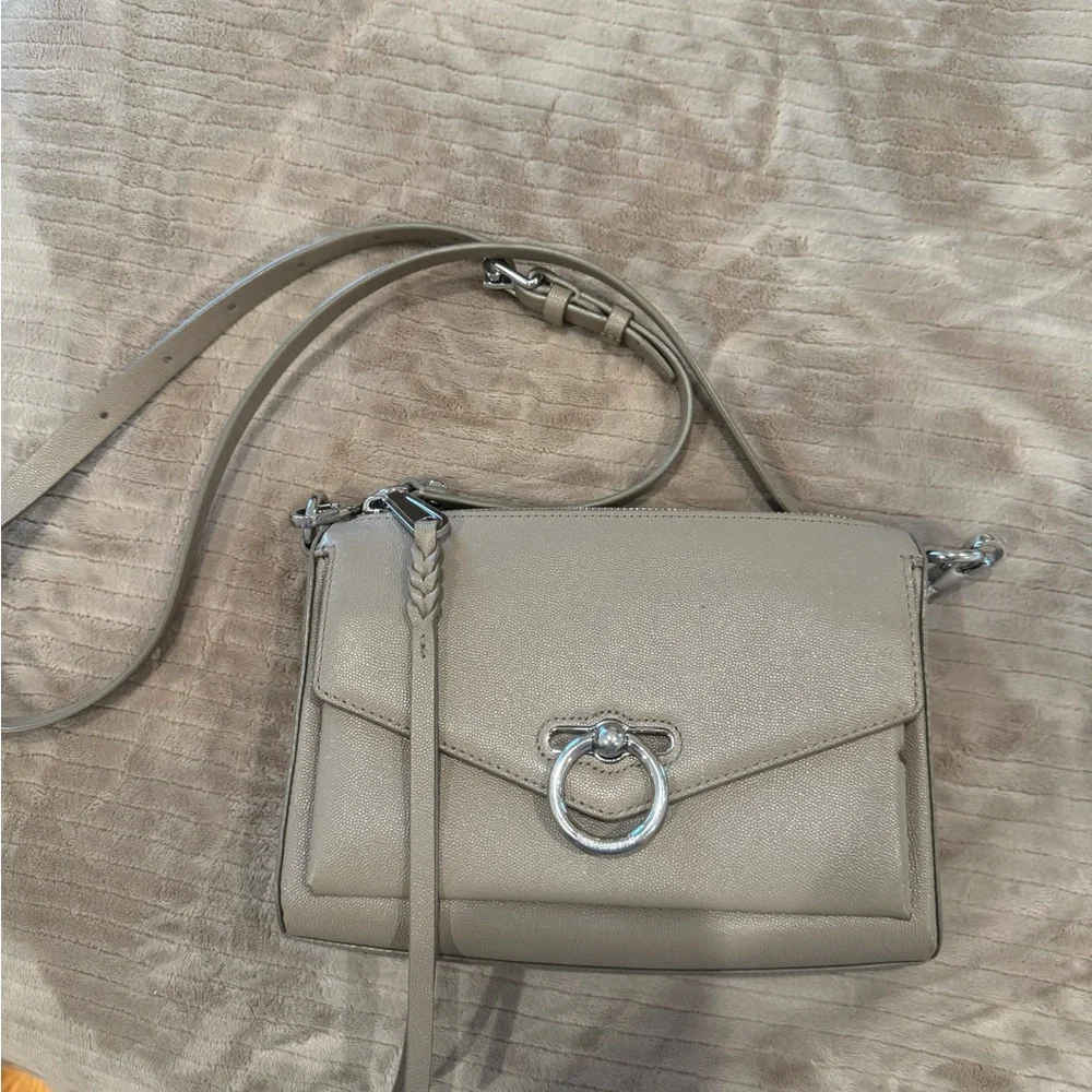 Rebecca Minkoff Elegant Taupe Leather Crossbody Bag - Picture 1 of 3